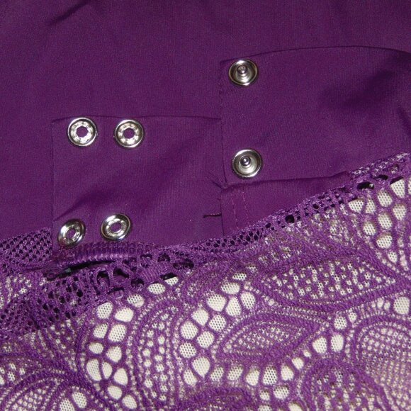 Balera Maroon Lace Long Sleeve Leotard SA - Picture 4 of 7